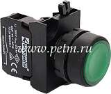 CP200DY, Нажимная кнопка зелёная CPDY d=22мм IP65 с адаптером CA и блок-контактом C2(стоп)