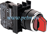 B100SL21K Селекторный переключатель 0-1 без фиксации красный BDSL21Кс адаптеромBA и блок-контактомB1