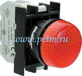 B060XК Светосигнальная арматура красная BXК d=22мм с адаптером BA и блок-контактом красным B6